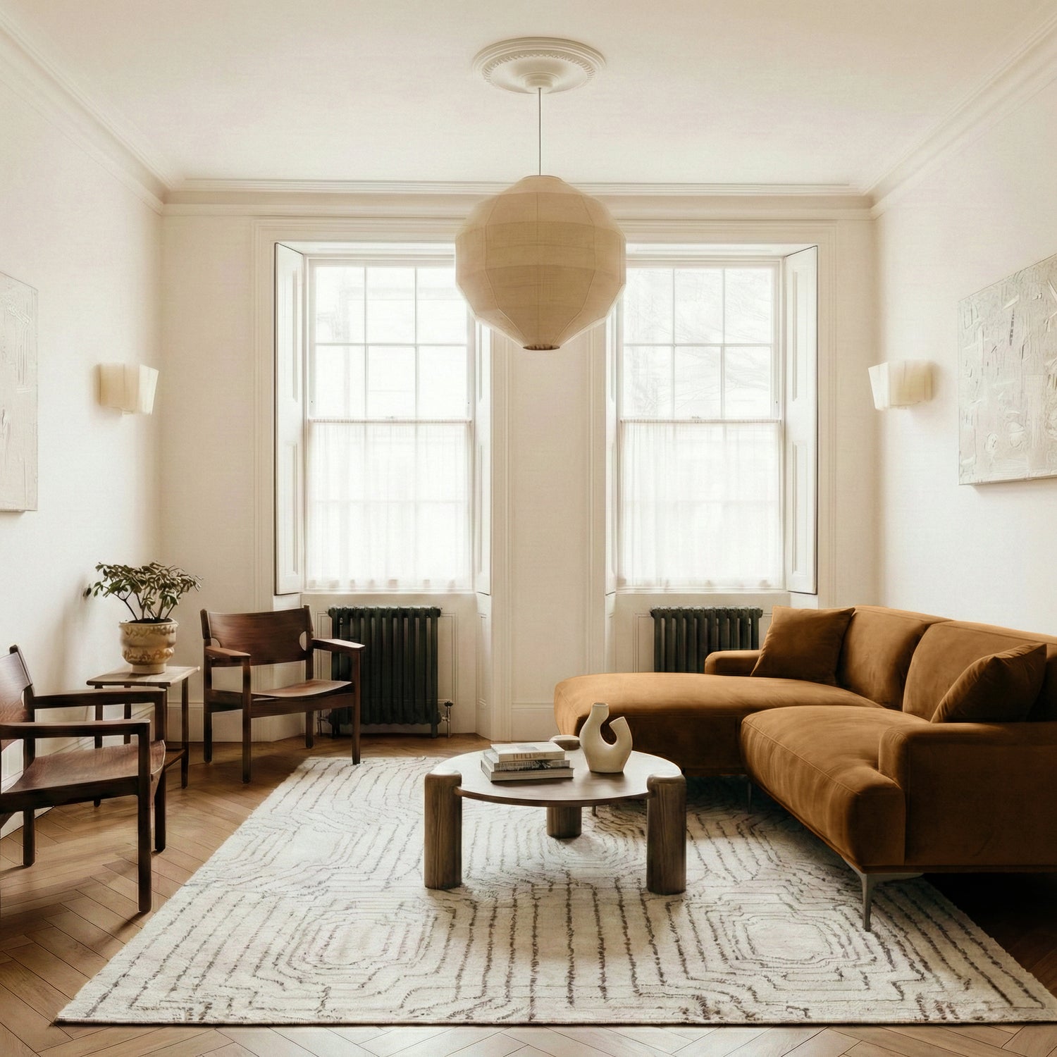 Mineta Left-Facing Sectional | Ginger Brown lifestyle_image
