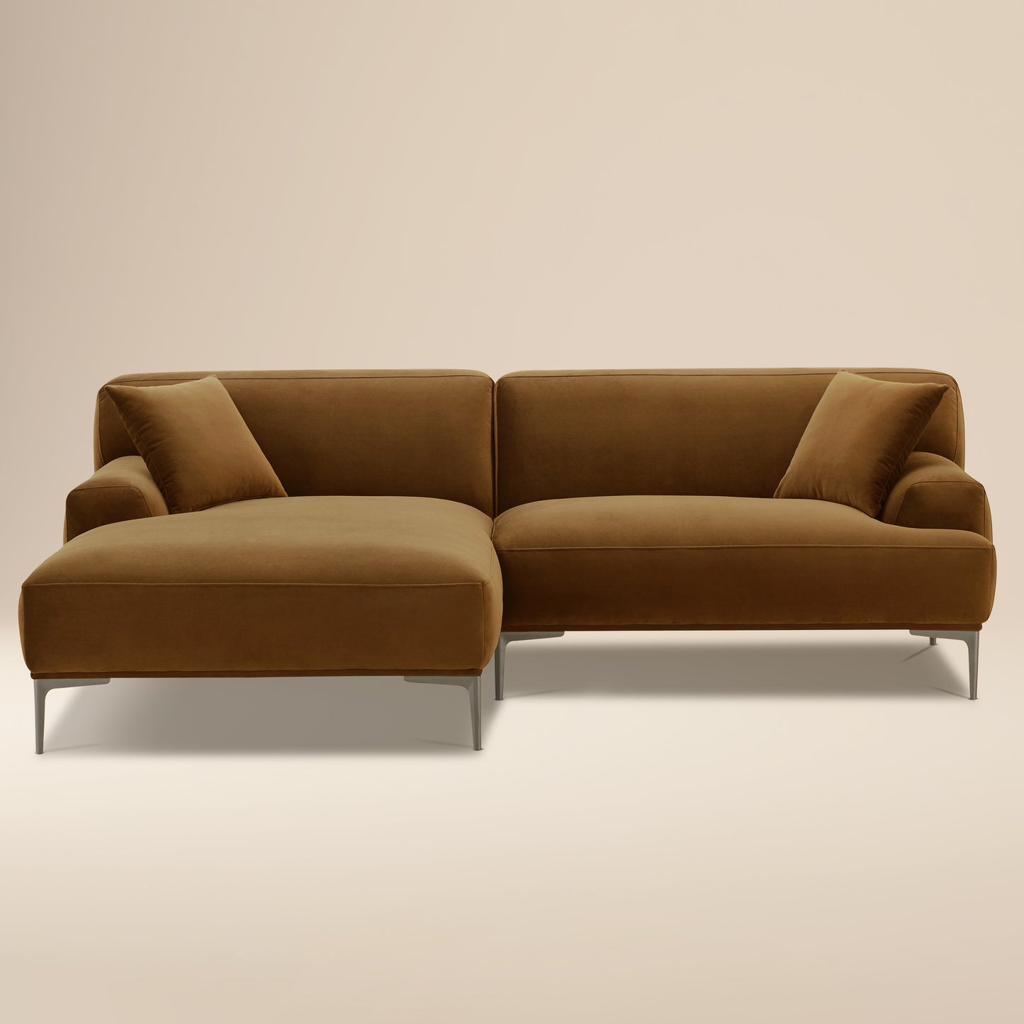 Mineta Left-Facing Sectional | Ginger Brown