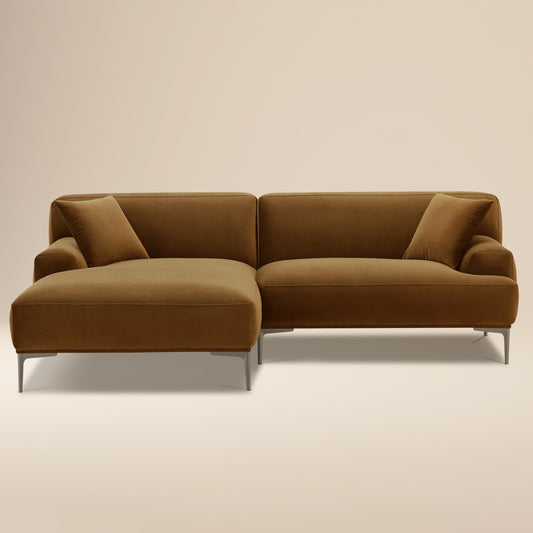 Mineta Left-Facing Sectional | Ginger Brown