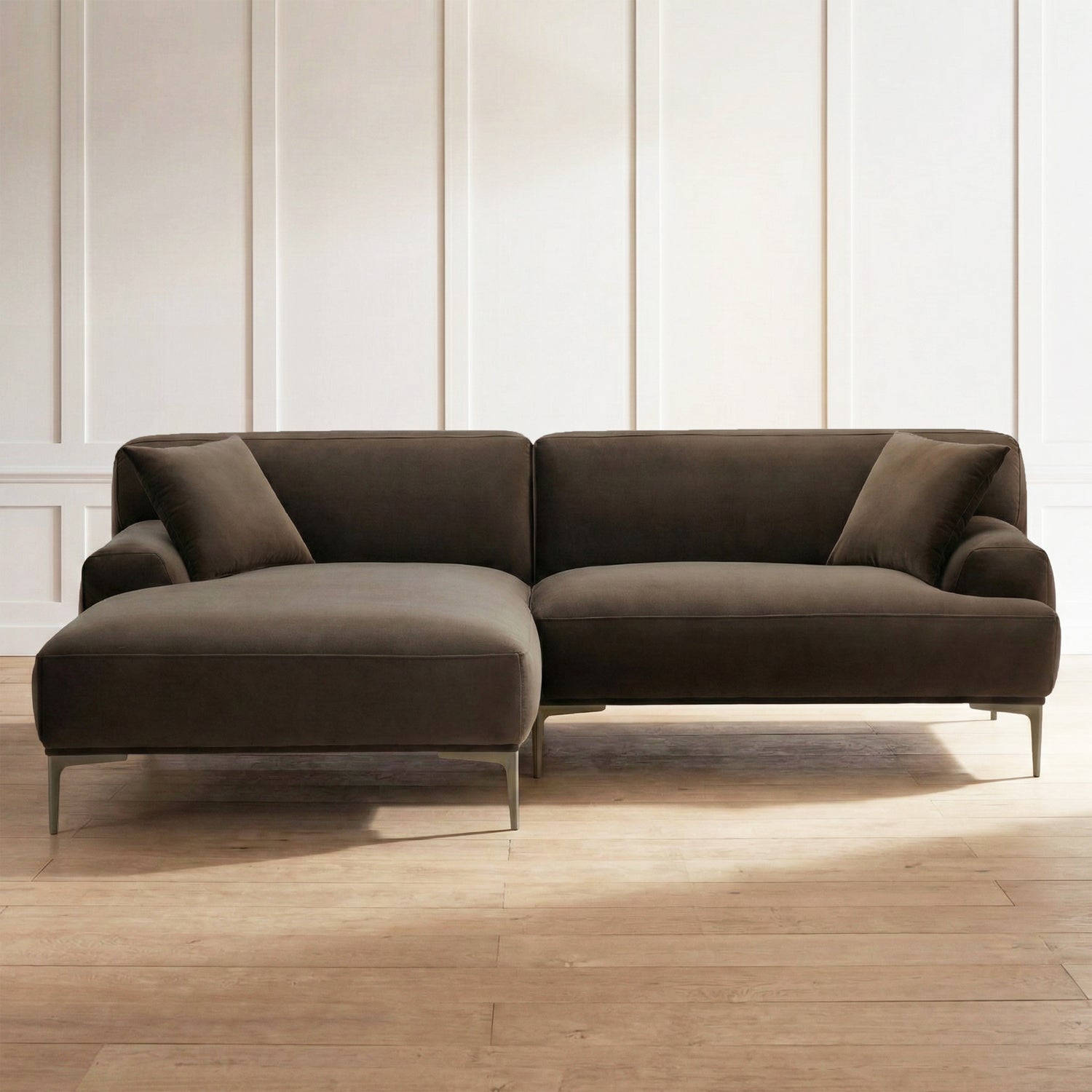 Mineta Left-Facing Sectional | Shadow Brown lifestyle_image