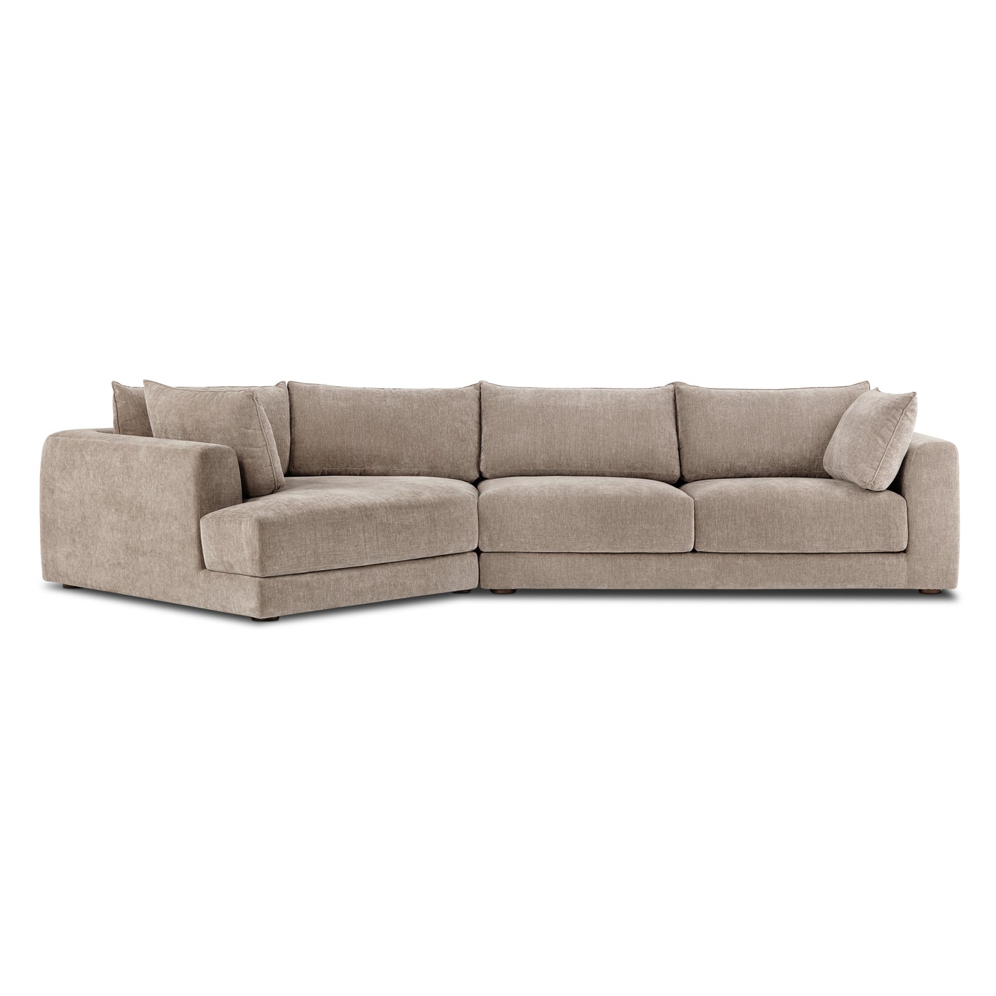 Marcel 150" Left-facing Cuddle Chaise Sectional | Taupe Brown