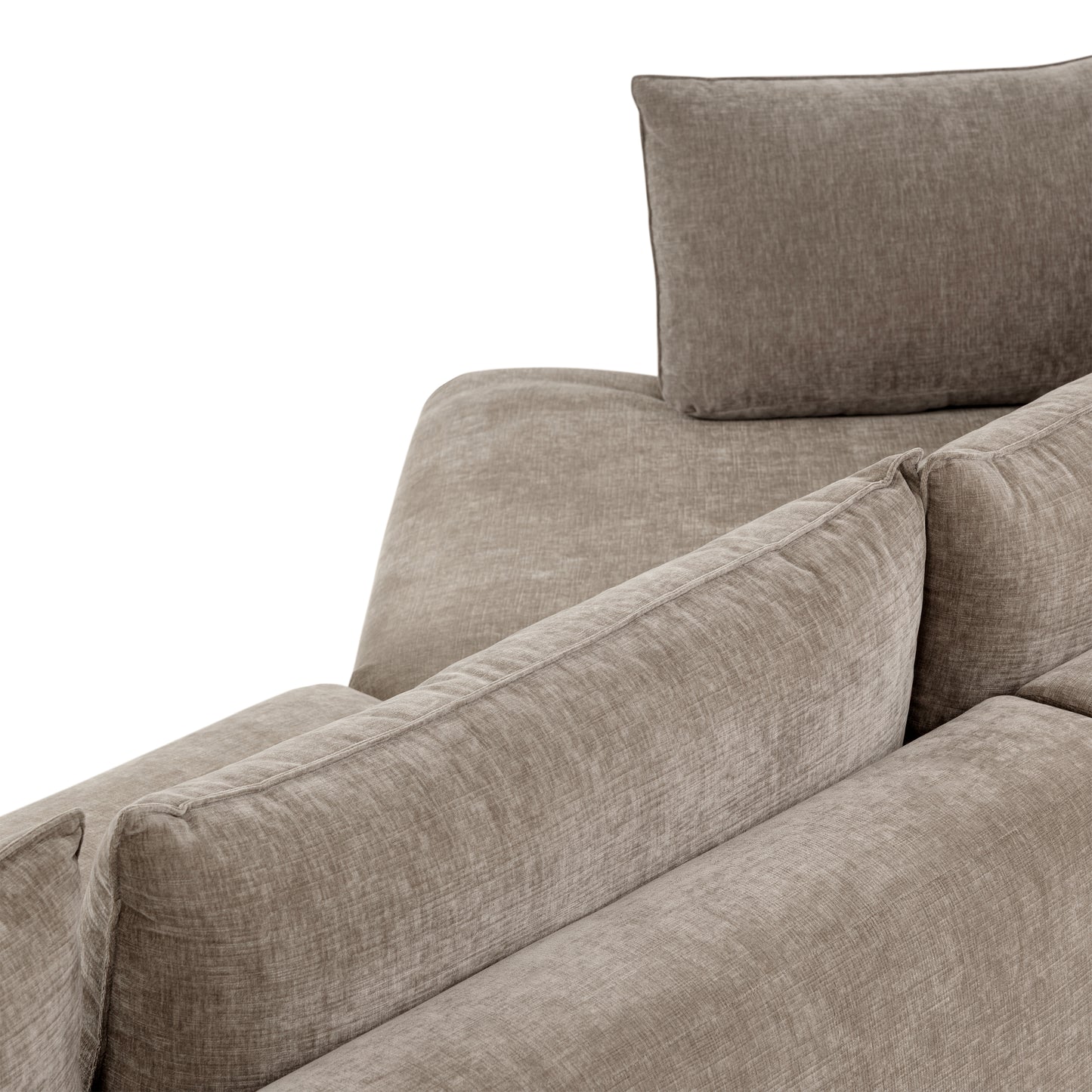Marcel 150" Left-facing Cuddle Chaise Sectional | Taupe Brown