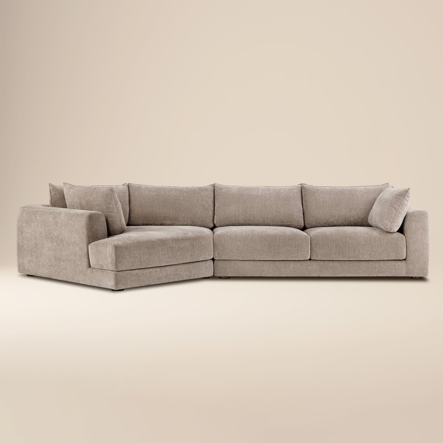 Marcel 150" Left-facing Cuddle Chaise Sectional | Taupe Brown