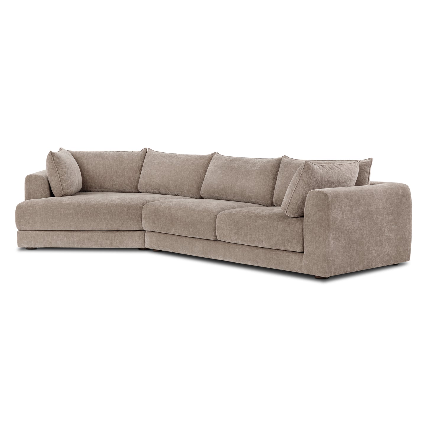 Marcel 150" Left-facing Cuddle Chaise Sectional | Taupe Brown
