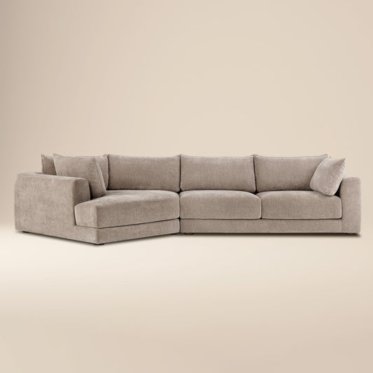 Marcel 150" Left-facing Cuddle Chaise Sectional | Taupe Brown