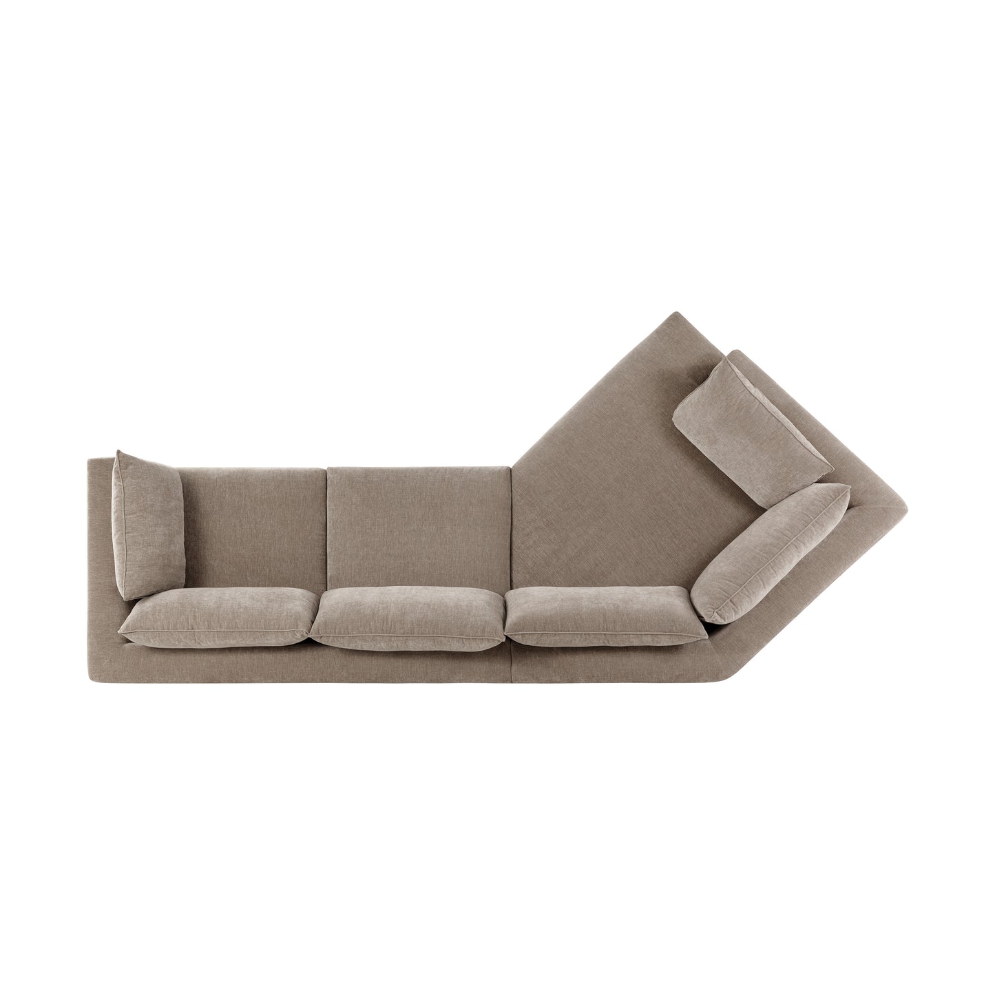 Marcel 150" Left-facing Cuddle Chaise Sectional | Taupe Brown