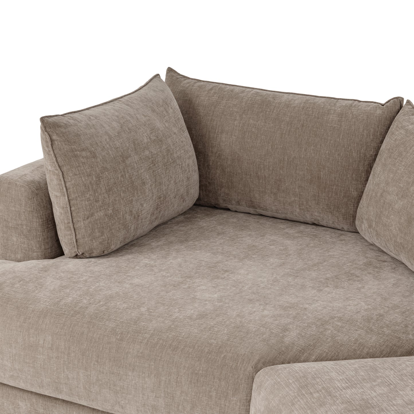 Marcel 150" Left-facing Cuddle Chaise Sectional | Taupe Brown