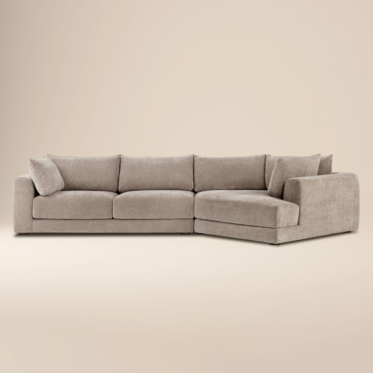 Marcel 150" Right-Facing Cuddle Chaise Sectional | Taupe Brown