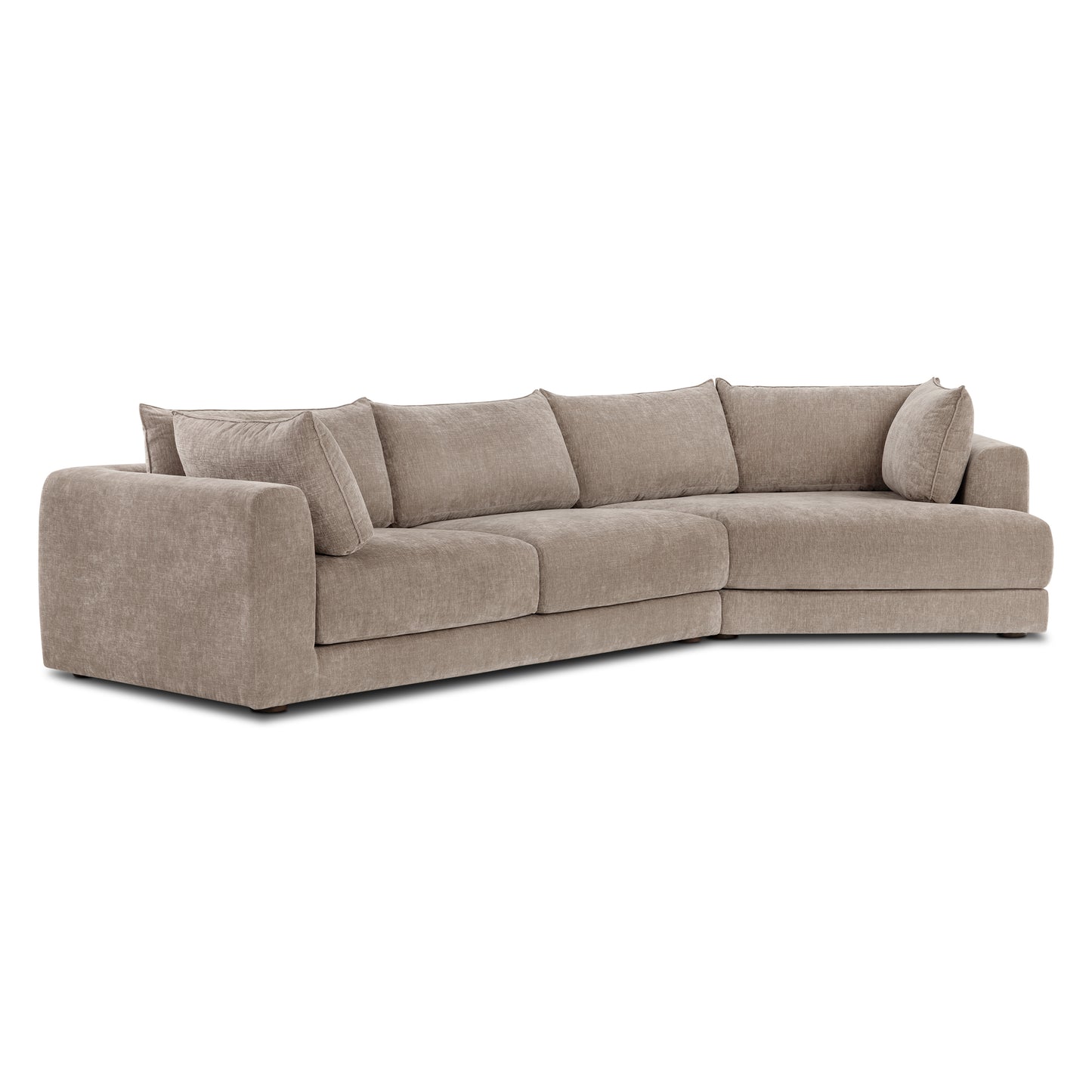 Marcel 150" Right-Facing Cuddle Chaise Sectional | Taupe Brown