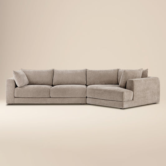 Marcel 150" Right-Facing Cuddle Chaise Sectional | Taupe Brown