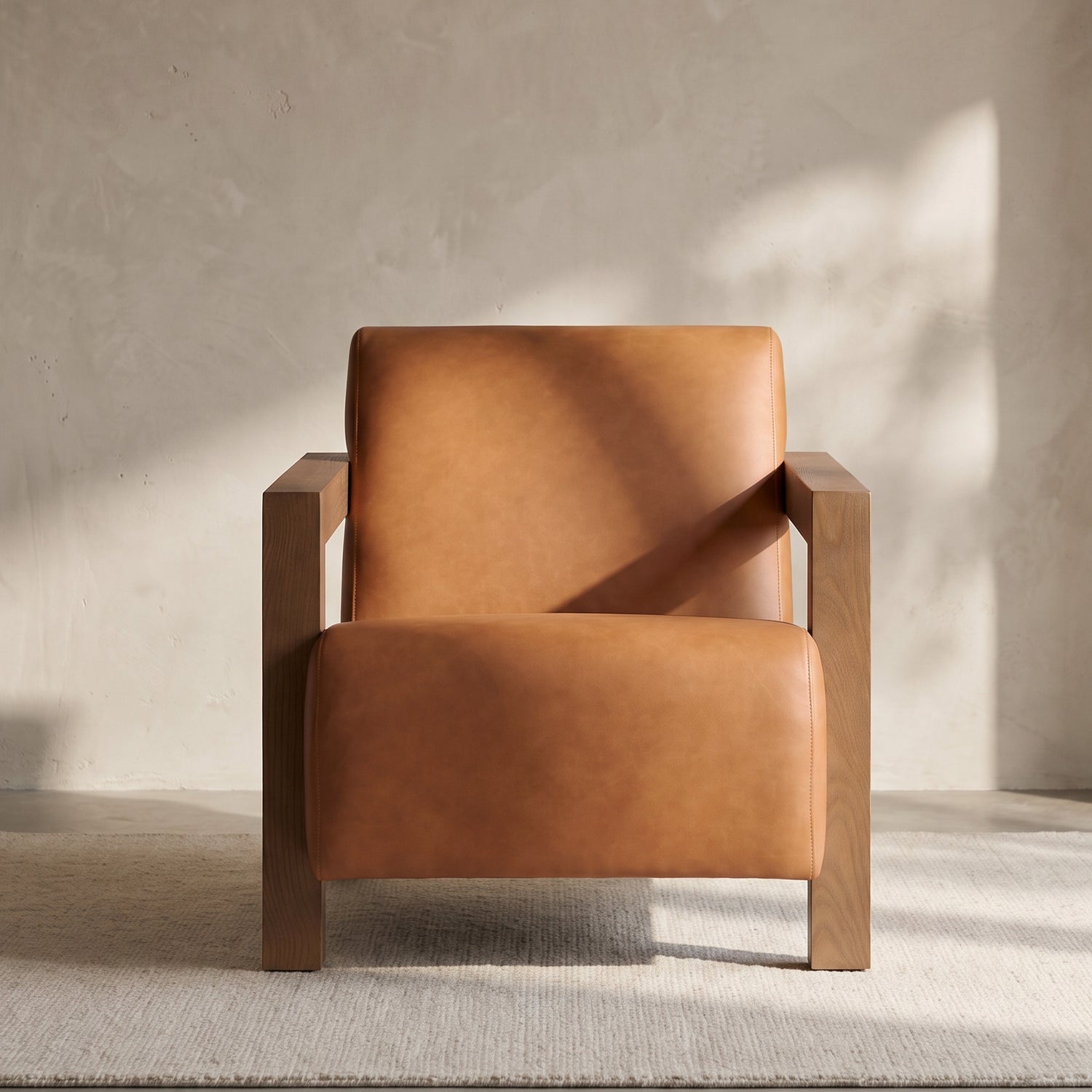 Giza Leather Lounge Chair 2.0 | Cognac Tan | Single 