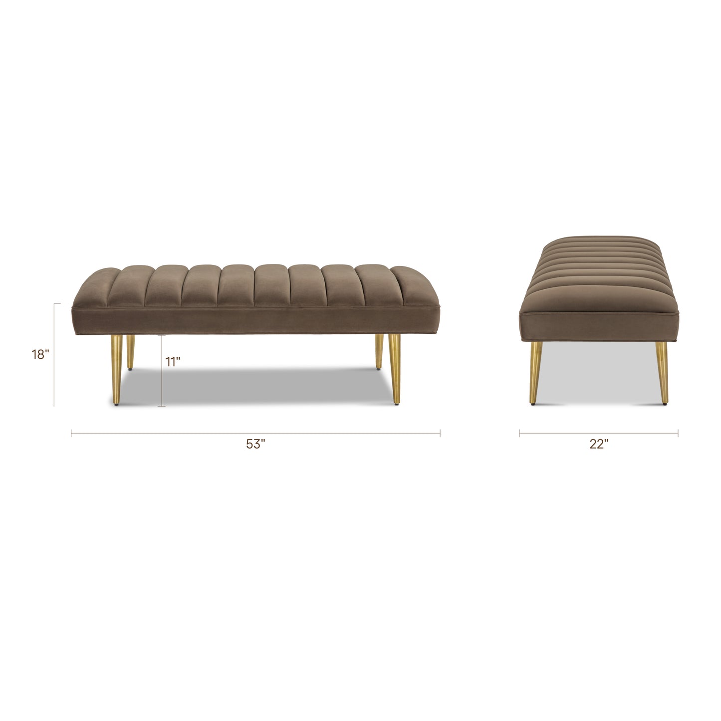 Lorna 52.5" Bench | Serene Brown