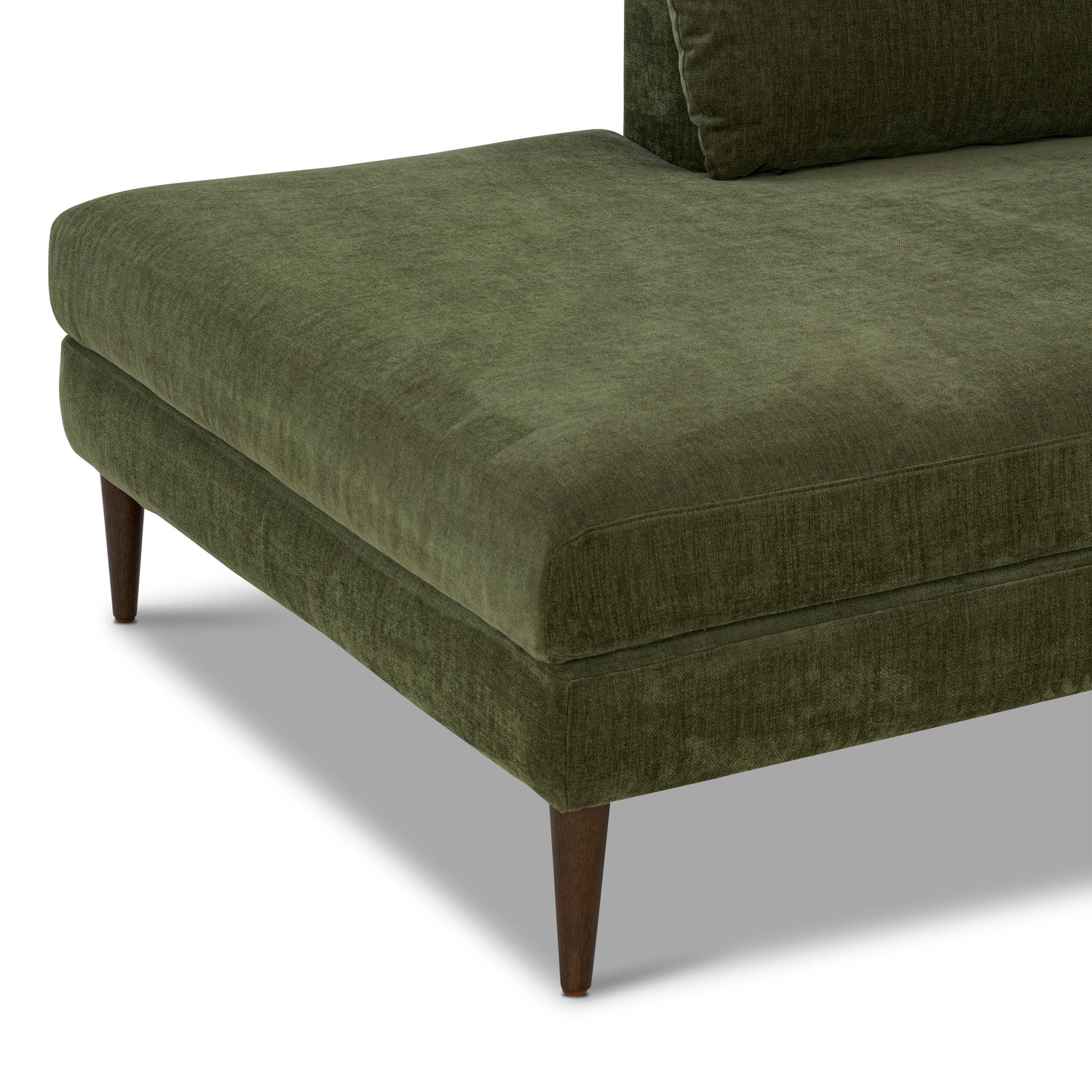 Lucerne Left-Facing Bumper Chaise Sectional  | Distressed Green 