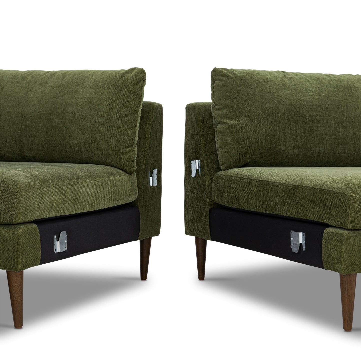 Lucerne Left-Facing Bumper Chaise Sectional  | Distressed Green