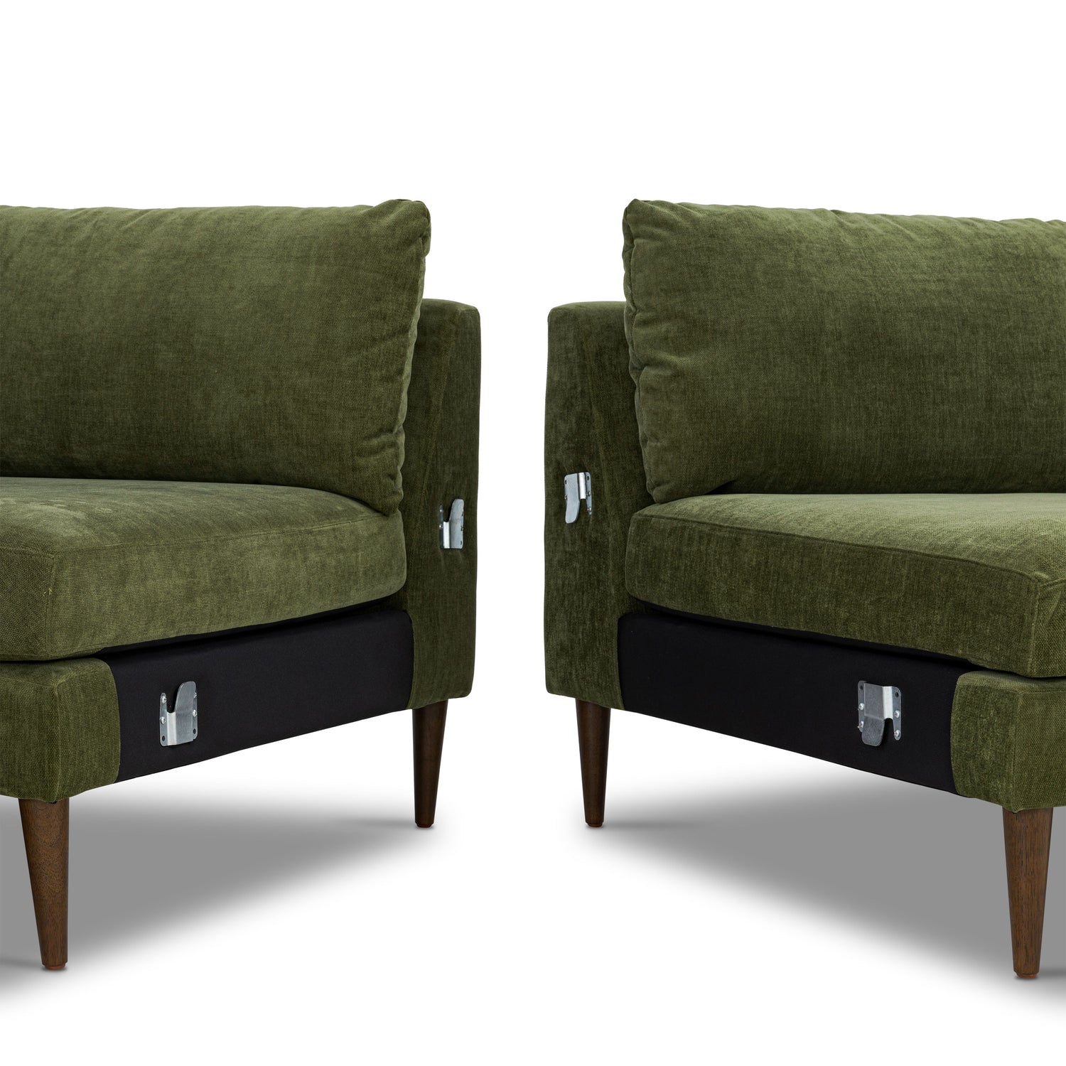 Lucerne Left-Facing Bumper Chaise Sectional  | Distressed Green 