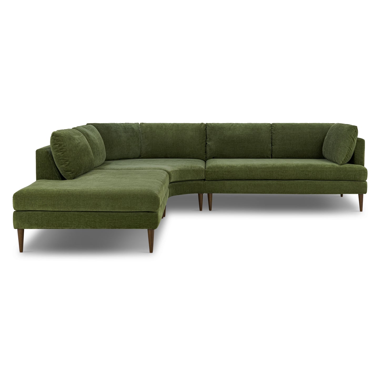 Lucerne Left-Facing Bumper Chaise Sectional  | Distressed Green