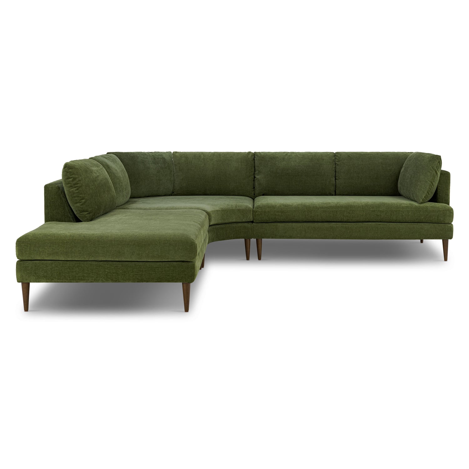 Lucerne Left-Facing Bumper Chaise Sectional  | Distressed Green 