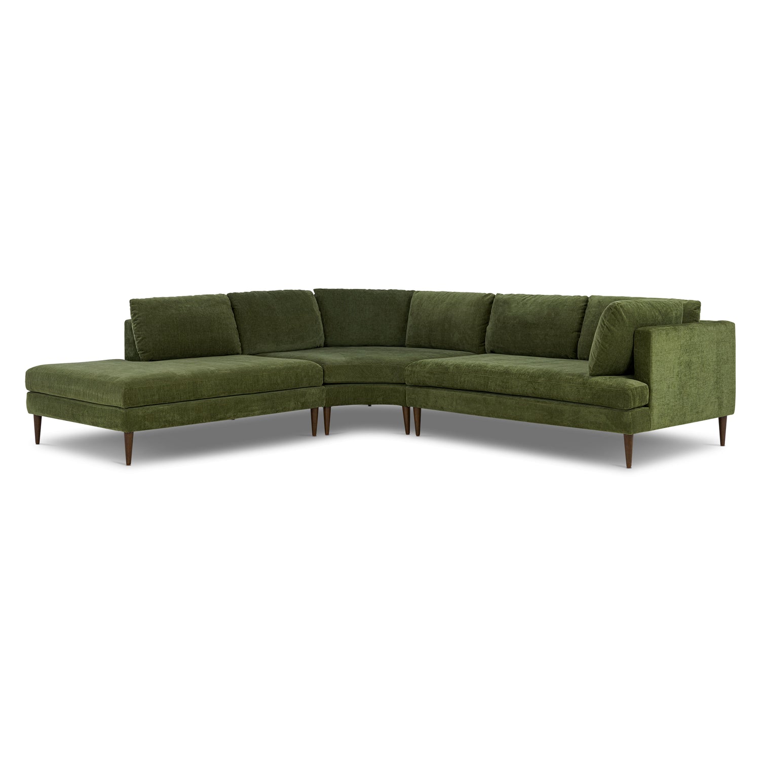 Lucerne Left-Facing Bumper Chaise Sectional  | Distressed Green 