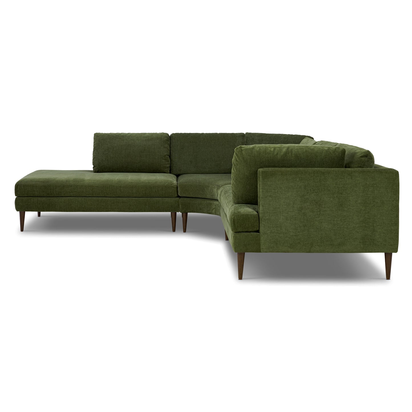 Lucerne Left-Facing Bumper Chaise Sectional  | Distressed Green