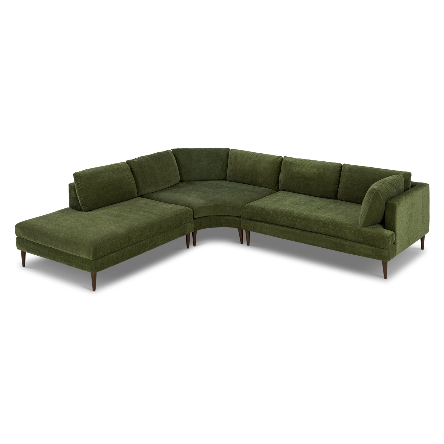 Lucerne Left-Facing Bumper Chaise Sectional  | Distressed Green