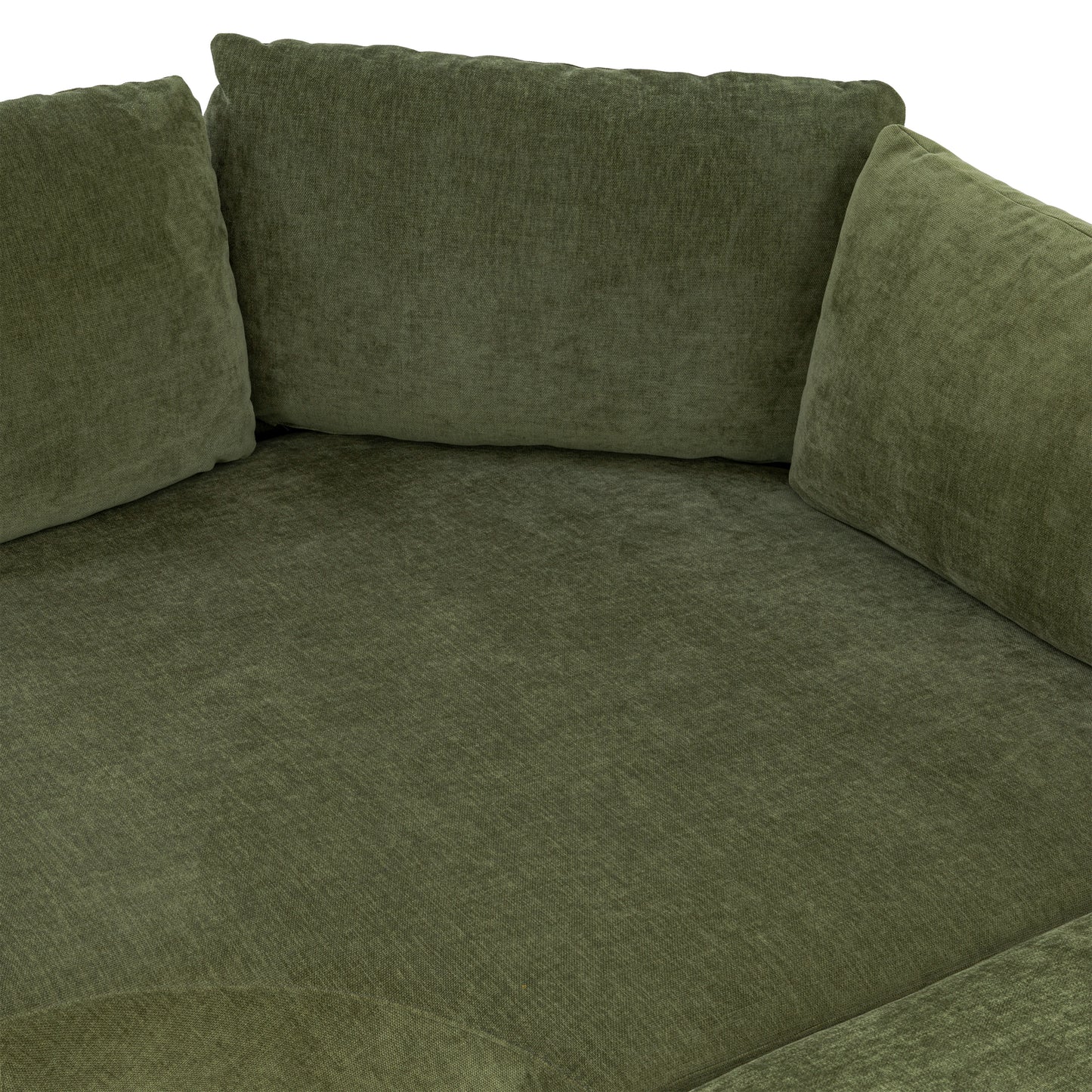 Lucerne Left-Facing Bumper Chaise Sectional  | Distressed Green