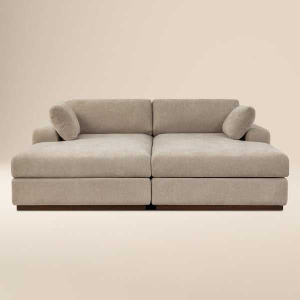 Malaga 88.5" Double Chaise Sectional | Drift Brown
