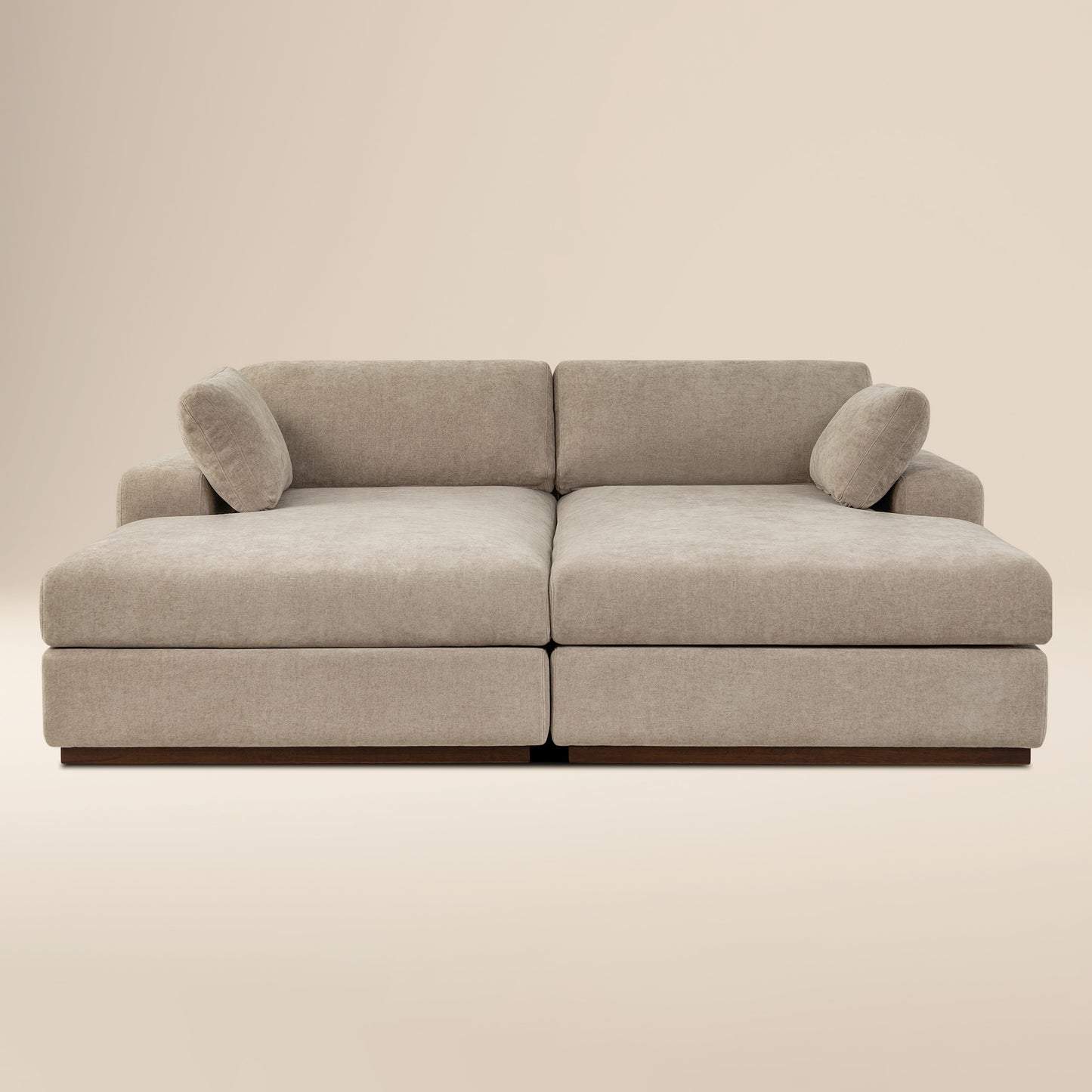 Malaga 88.5" Double Chaise Sectional | Drift Brown