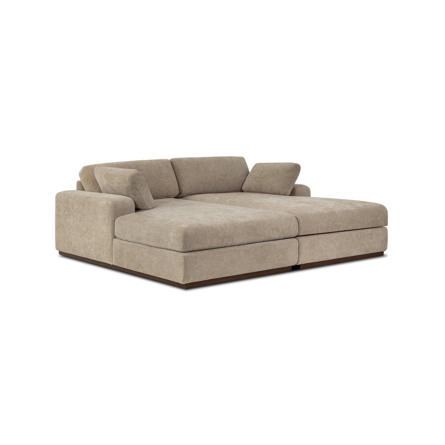 Malaga 88.5" Double Chaise Sectional | Drift Brown