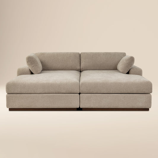 Malaga 88.5" Double Chaise Sectional | Drift Brown