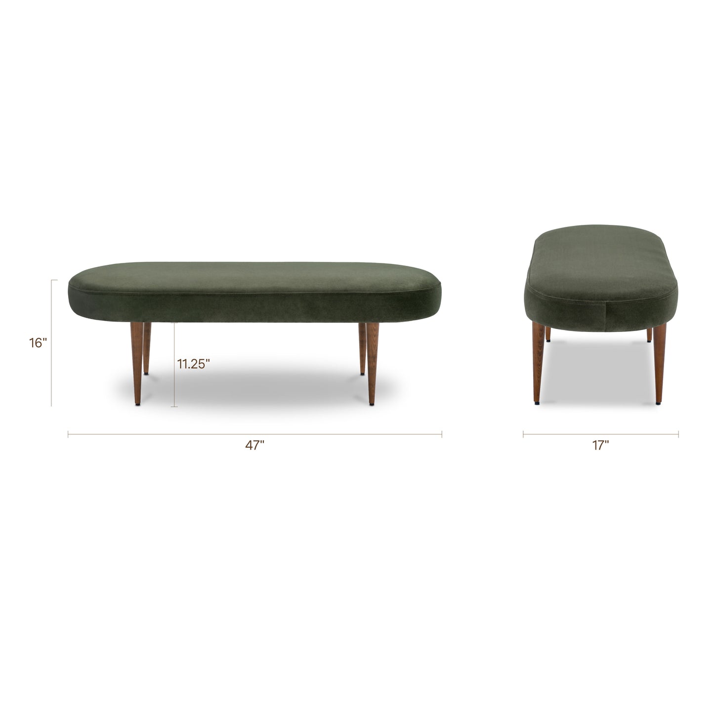 Youna 47" Bench | Calabria Green
