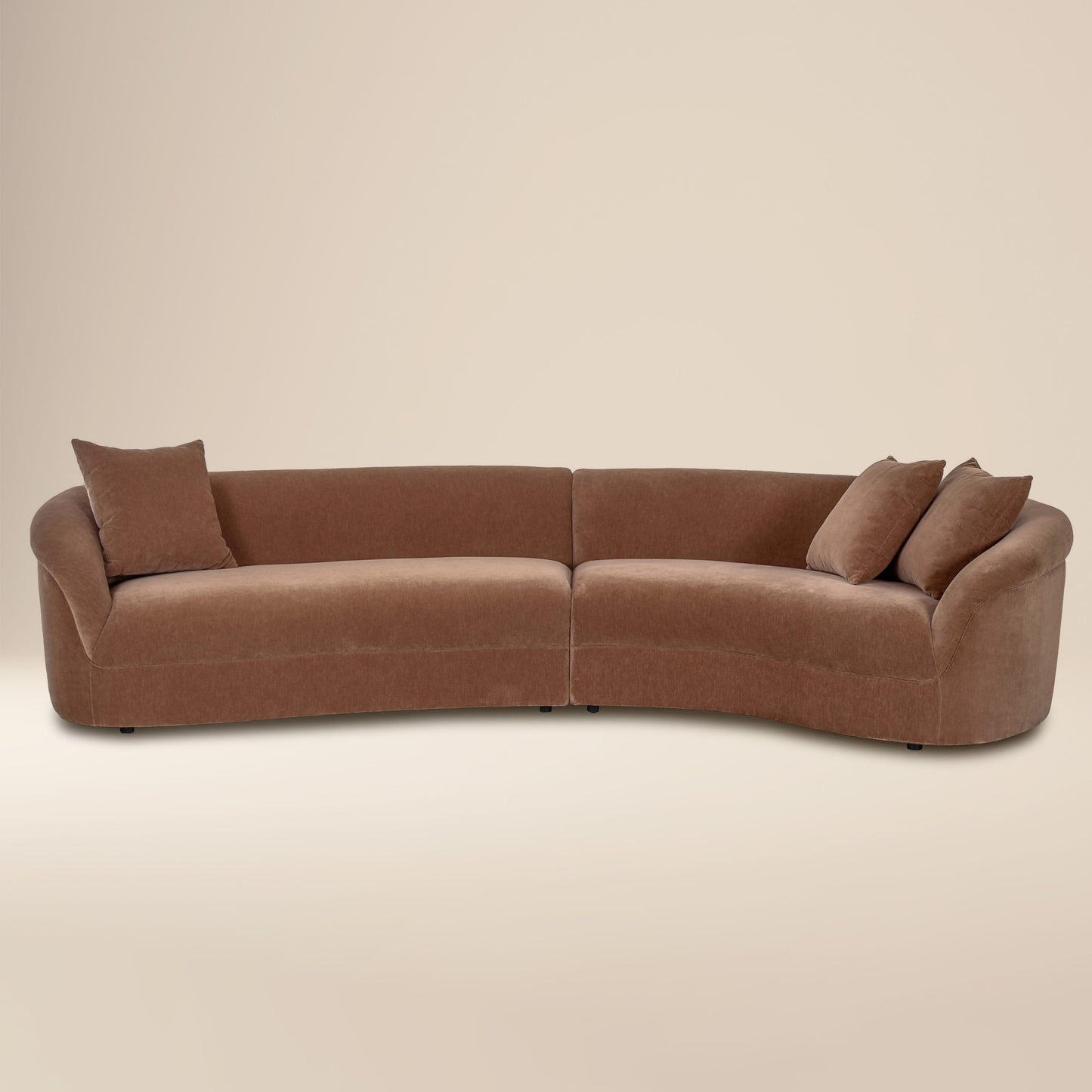 Emile 131" Curved Sofa | Hearth Brown
