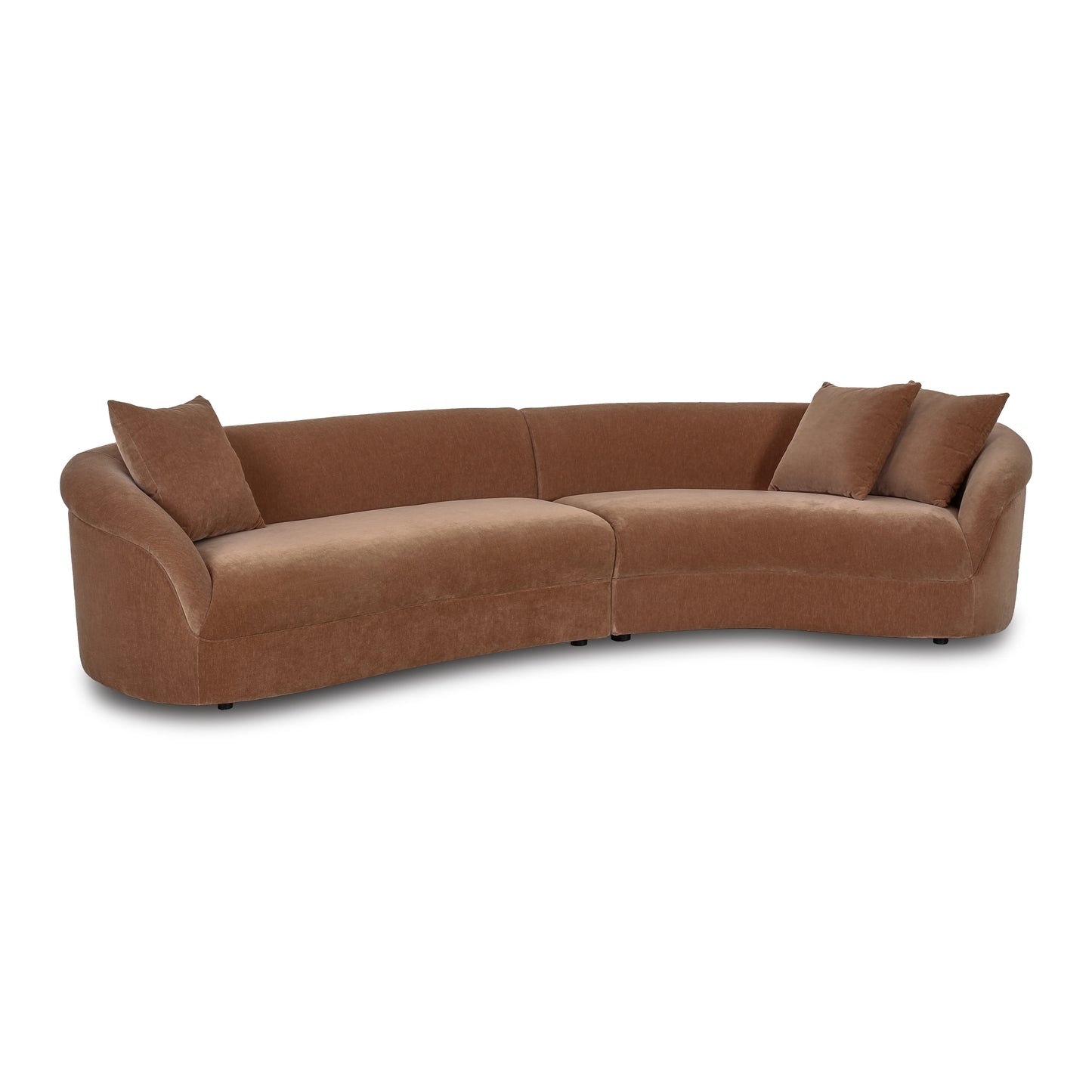 Emile 131" Curved Sofa | Hearth Brown