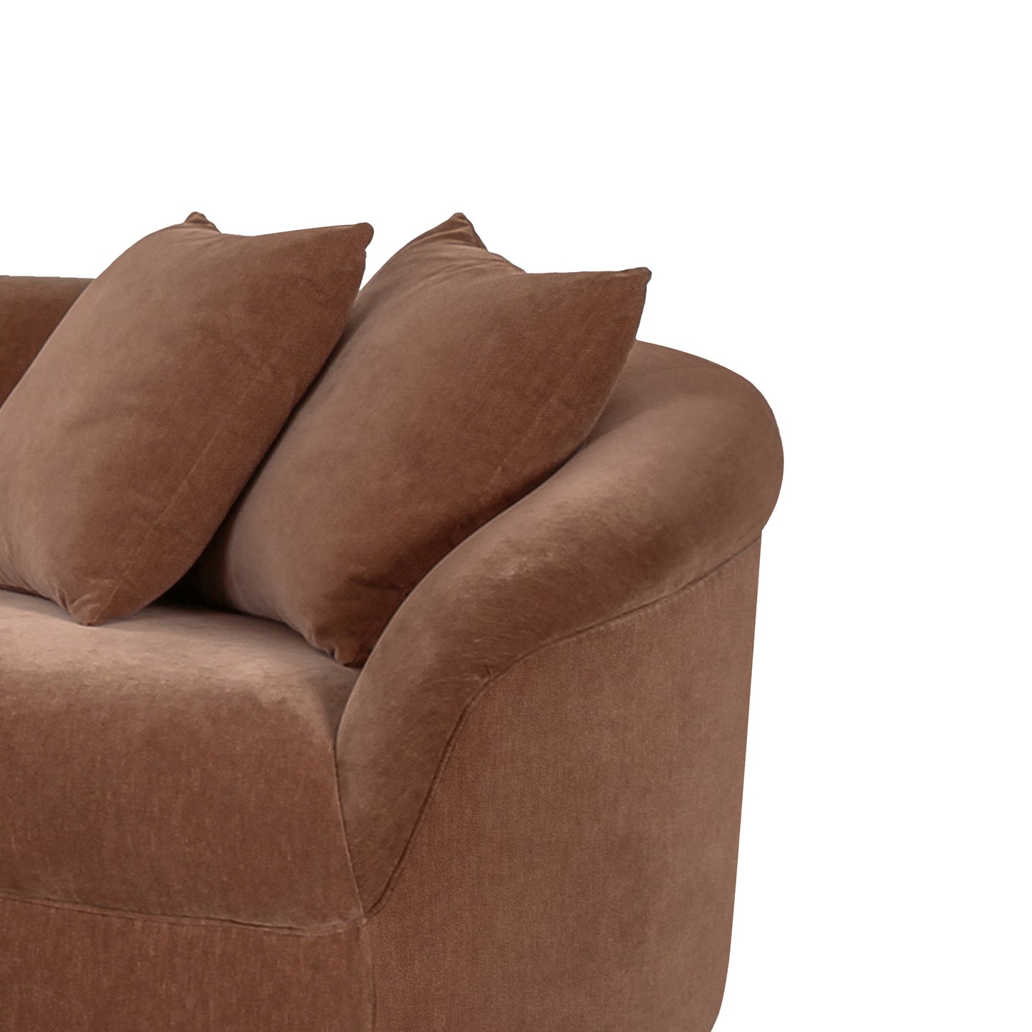 Emile 131" Curved Sofa | Hearth Brown