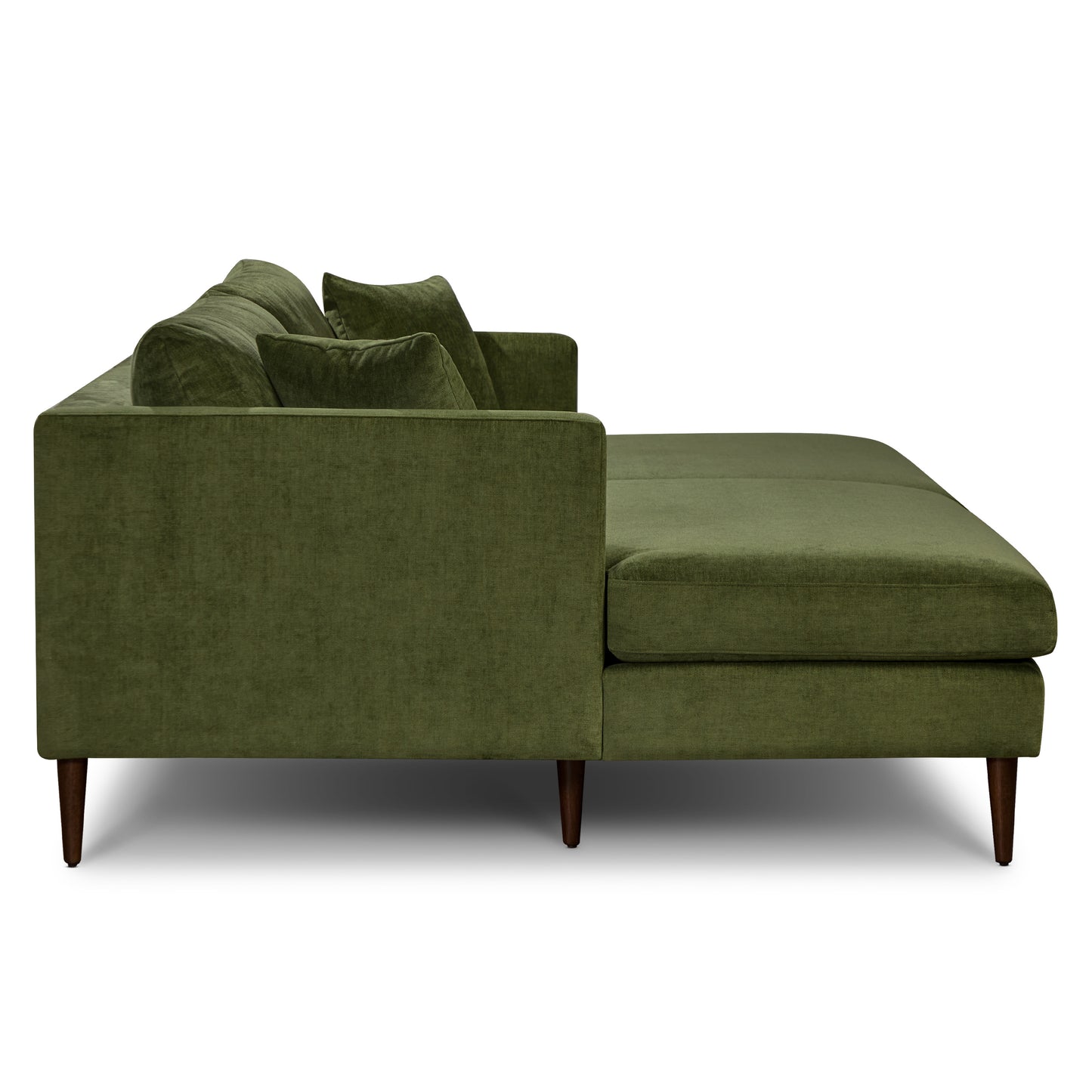 Lucerne Double Chaise Sectional (96") | Distressed Green Velvet