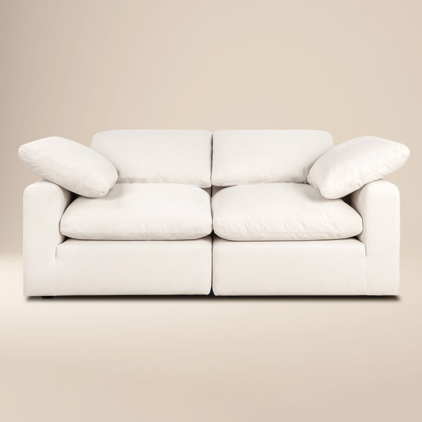 Aspen 78.5" Modular 2-Piece Apartment Sofa | Linen White