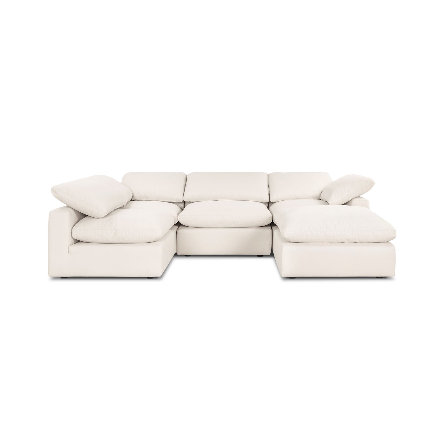 Aspen 118" Modular 5-Piece U-Shaped Double Chaise Sectional | Linen White
