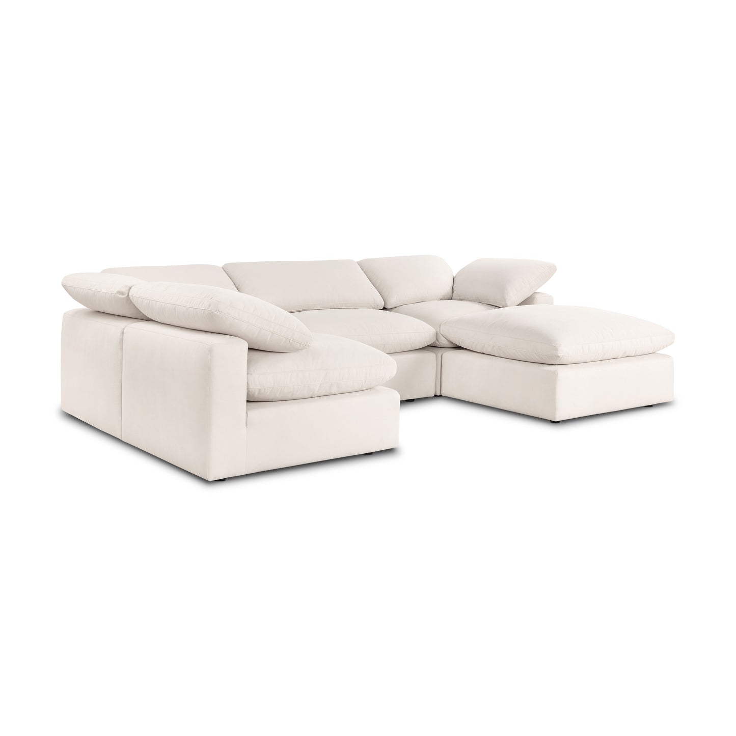Aspen 118" Modular 5-Piece U-Shaped Double Chaise Sectional | Linen White