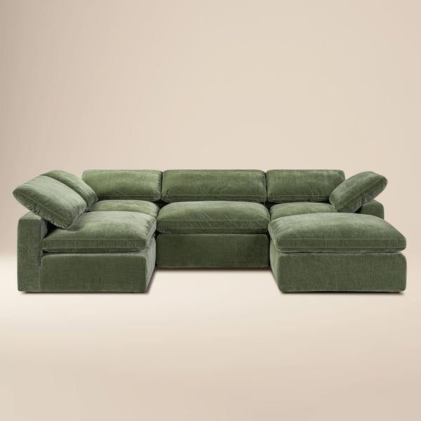 5-Seat Aspen Modular U-Sectional | Sagano Green