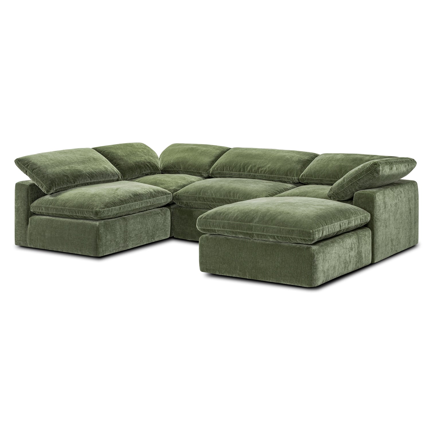 5-Seat Aspen Modular U-Sectional | Sagano Green 