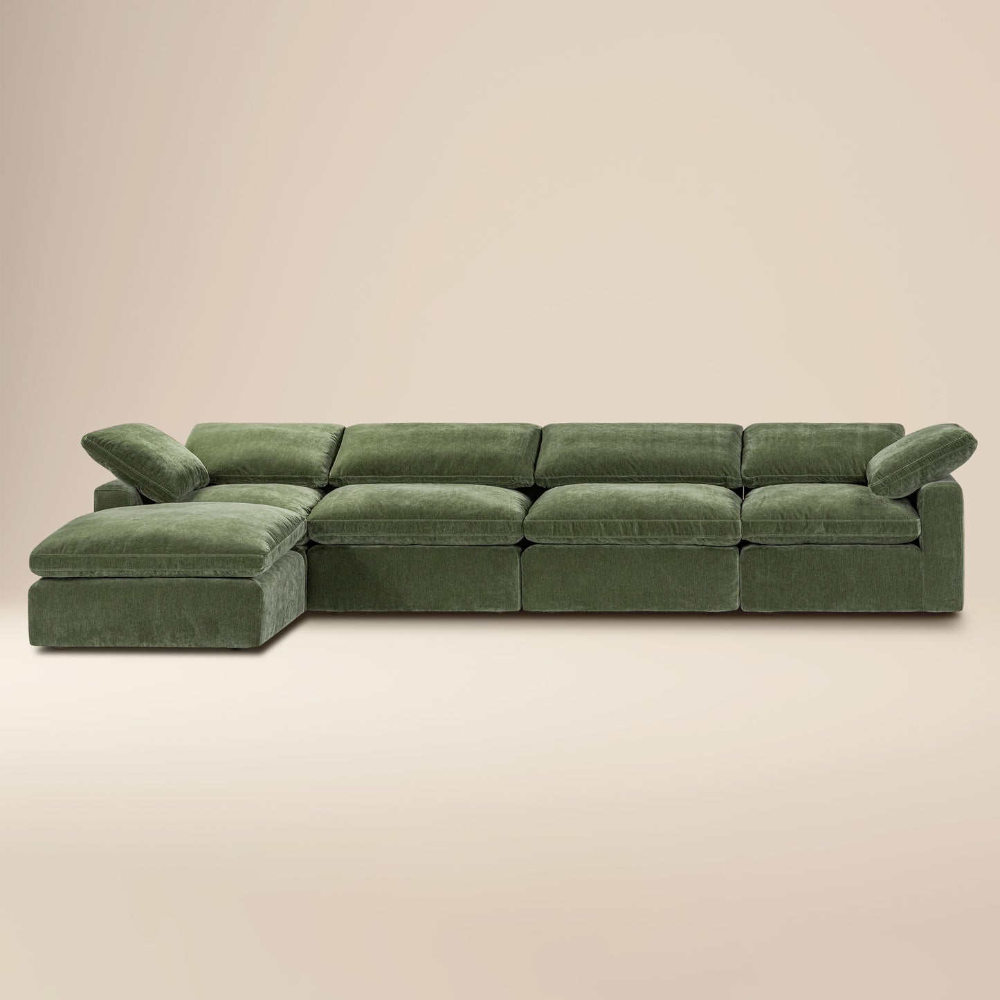 5-Seat Aspen Modular L-Sectional | Sagano Green