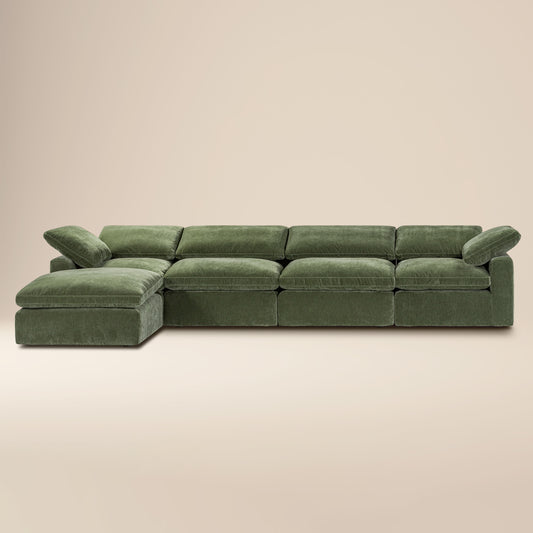 5-Seat Aspen Modular L-Sectional | Sagano Green