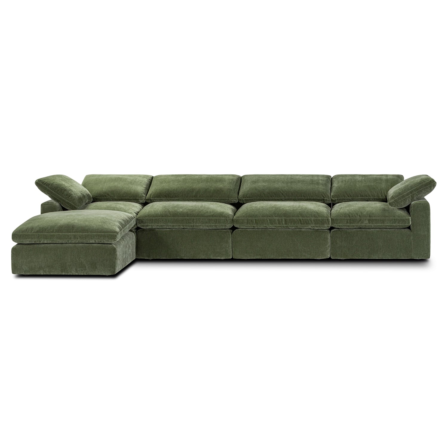 5-Seat Aspen Modular L-Sectional | Sagano Green 