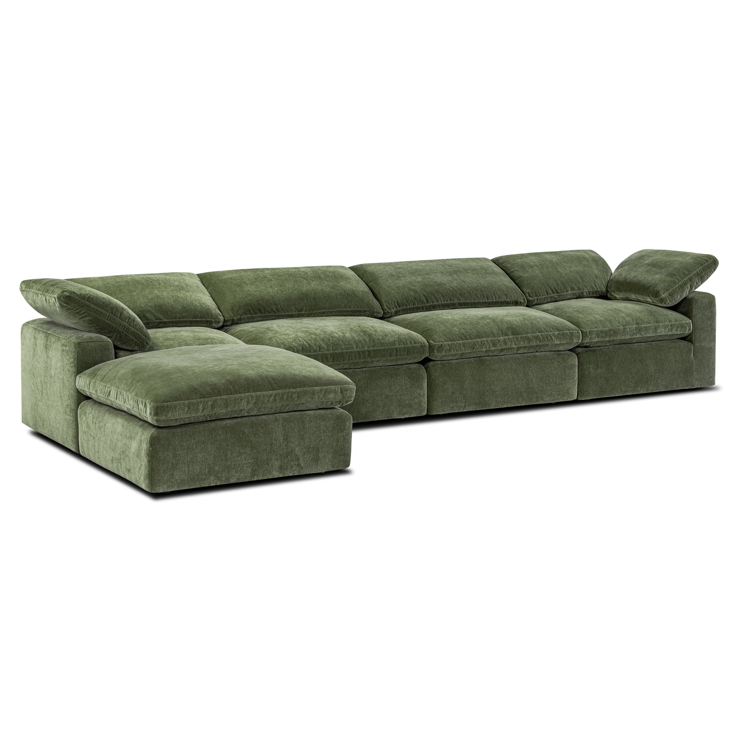 5-Seat Aspen Modular L-Sectional | Sagano Green 