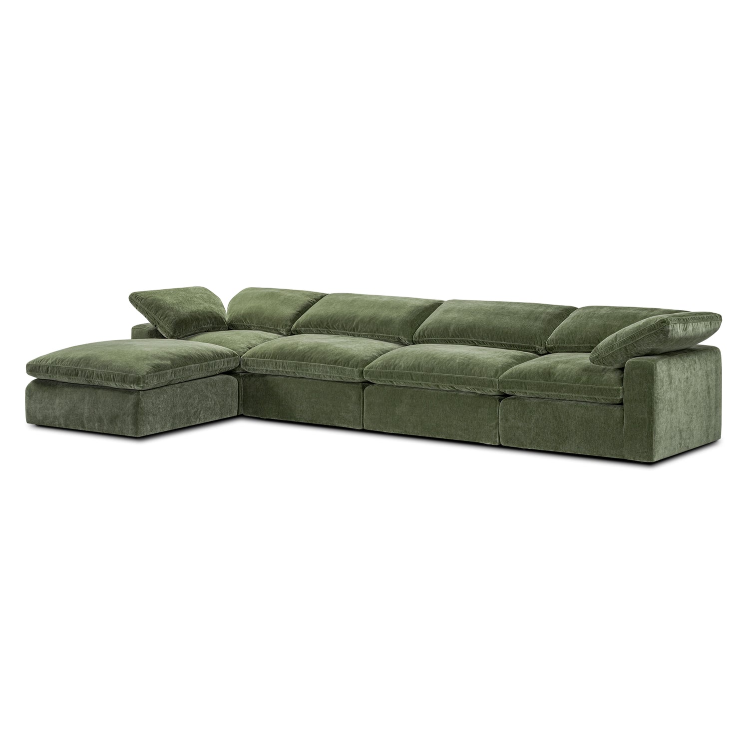 5-Seat Aspen Modular L-Sectional | Sagano Green 