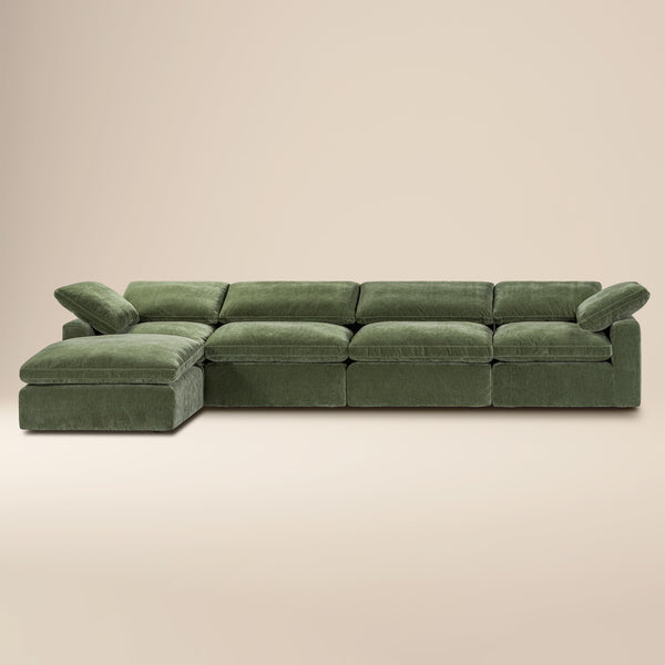 5-Seat Aspen Modular L-Sectional | Sagano Green