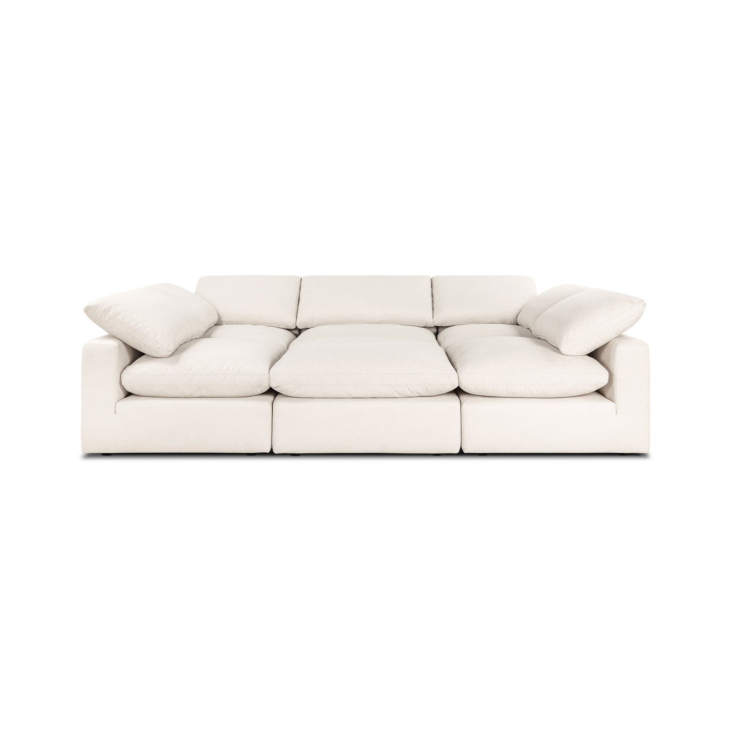 Aspen 118" Modular 6-Piece Pit Lounge Sectional | Linen White