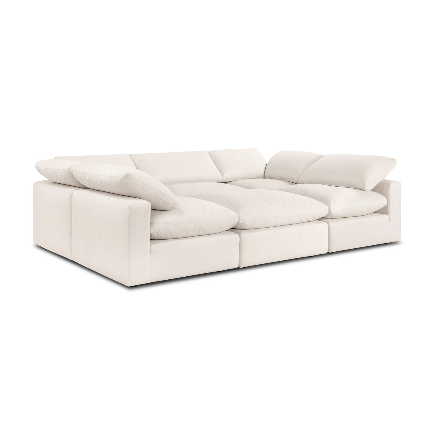 Aspen 118" Modular 6-Piece Pit Lounge Sectional | Linen White