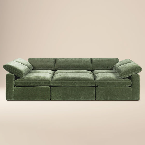 6-Seat Aspen Modular Pit-Sectional | Sagano Green