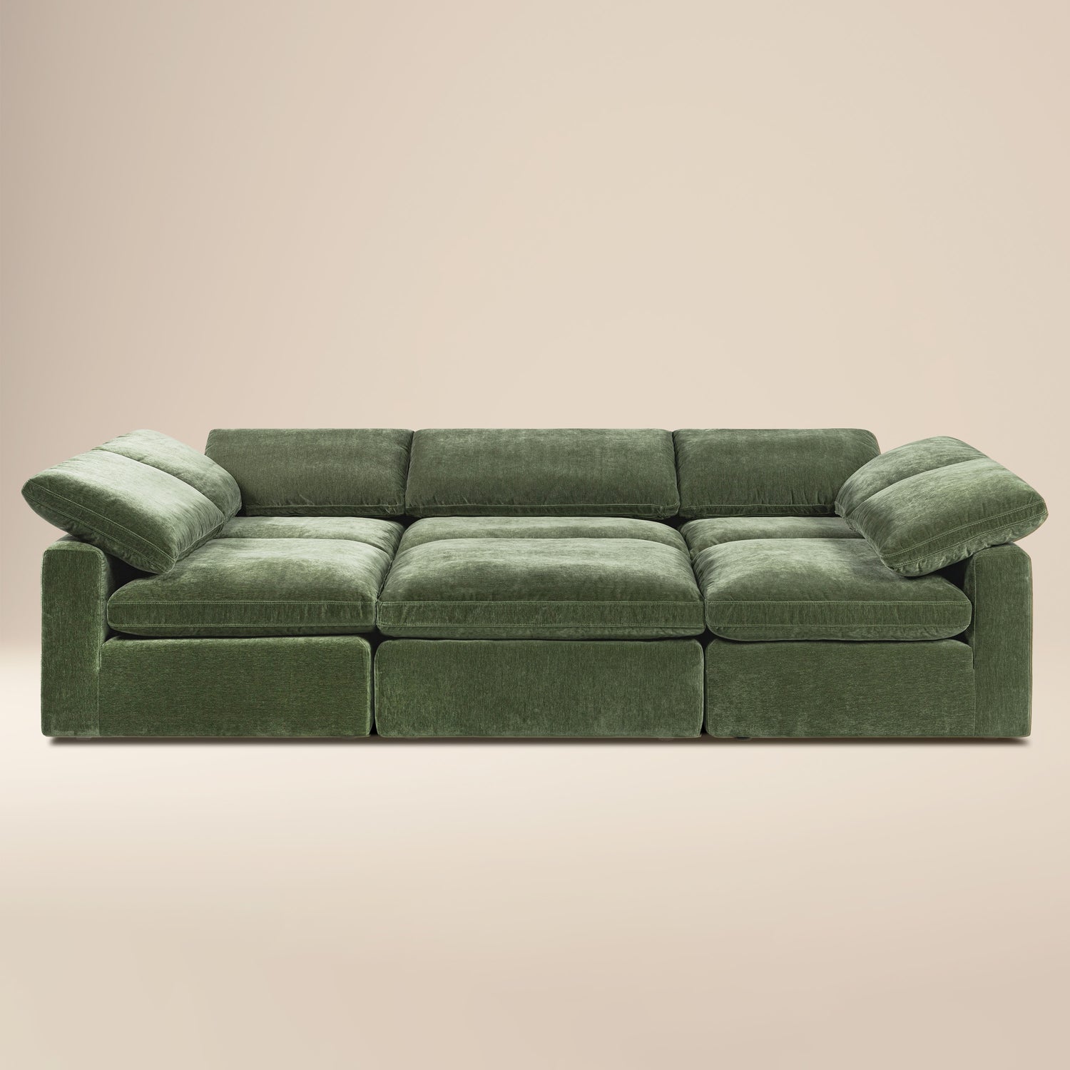 6-Seat Aspen Modular Pit-Sectional | Sagano Green 