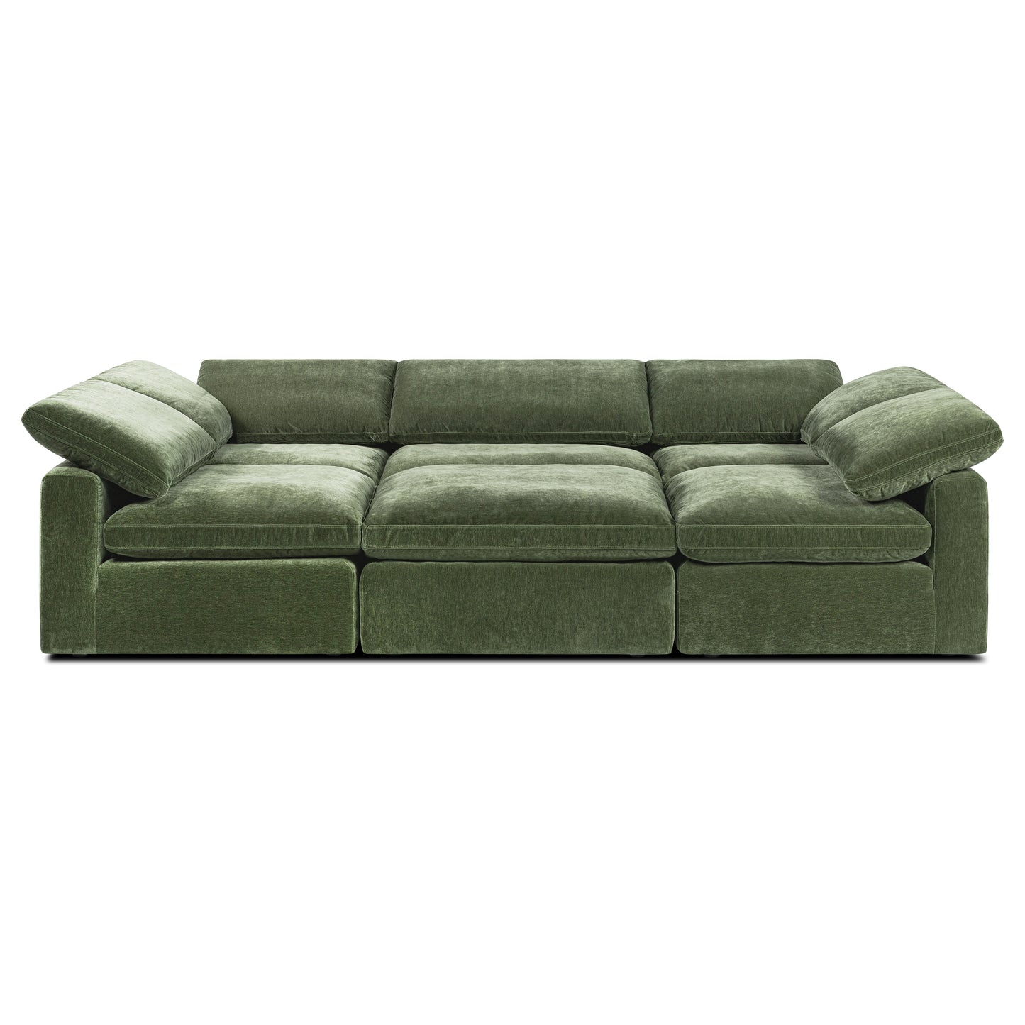 6-Seat Aspen Modular Pit-Sectional | Sagano Green